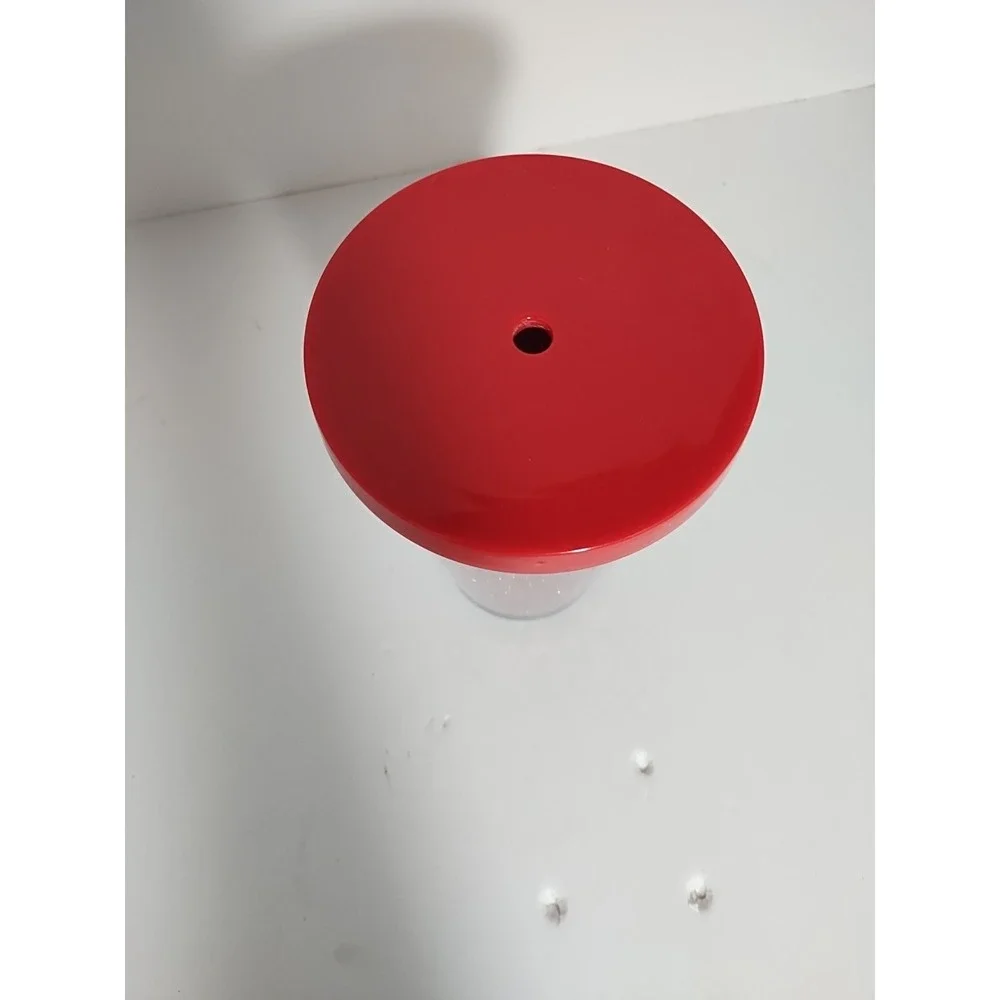 Starbucks 2018 Red Glitter Cold Cup Tumbler Stars‎ 16 Oz No Straw